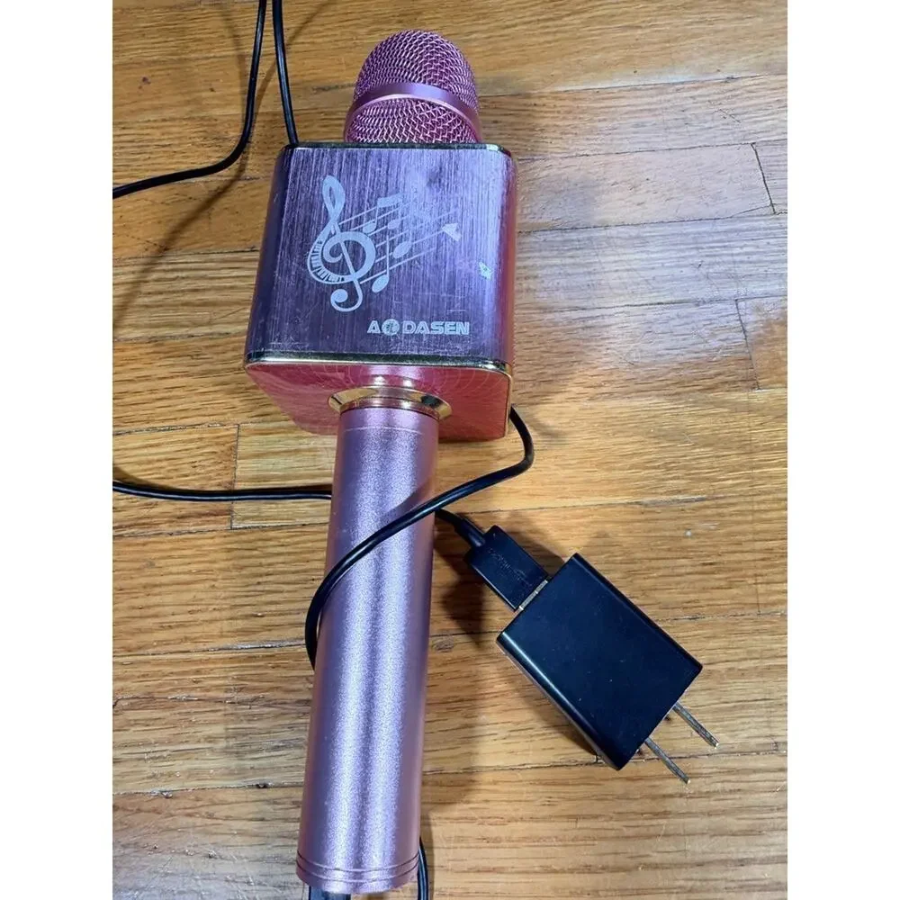 DASEN Rose Gold Wireless Bluetooth Karaoke Microphone Speaker USB Rechargeable